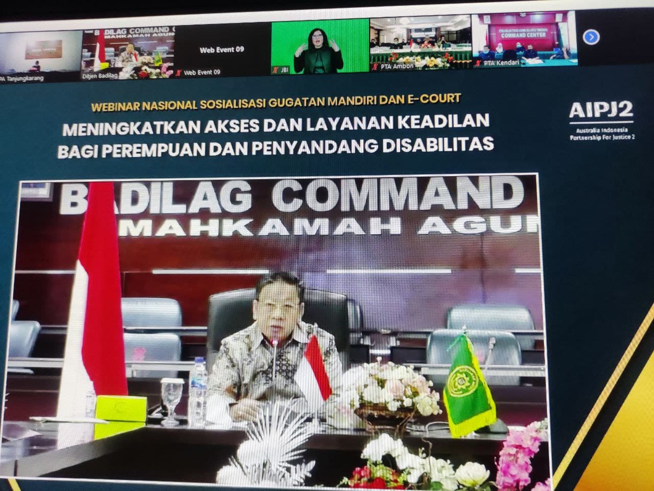 Pengadilan Agama Tanjungkarang Mengikuti Webinar Sosialisasi Gugatan